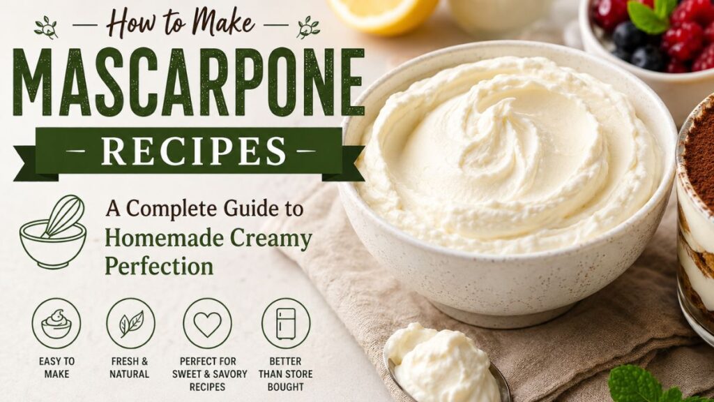 Homemade mascarpone cheese in a bowl with creamy texture, used for desserts and cooking recipes