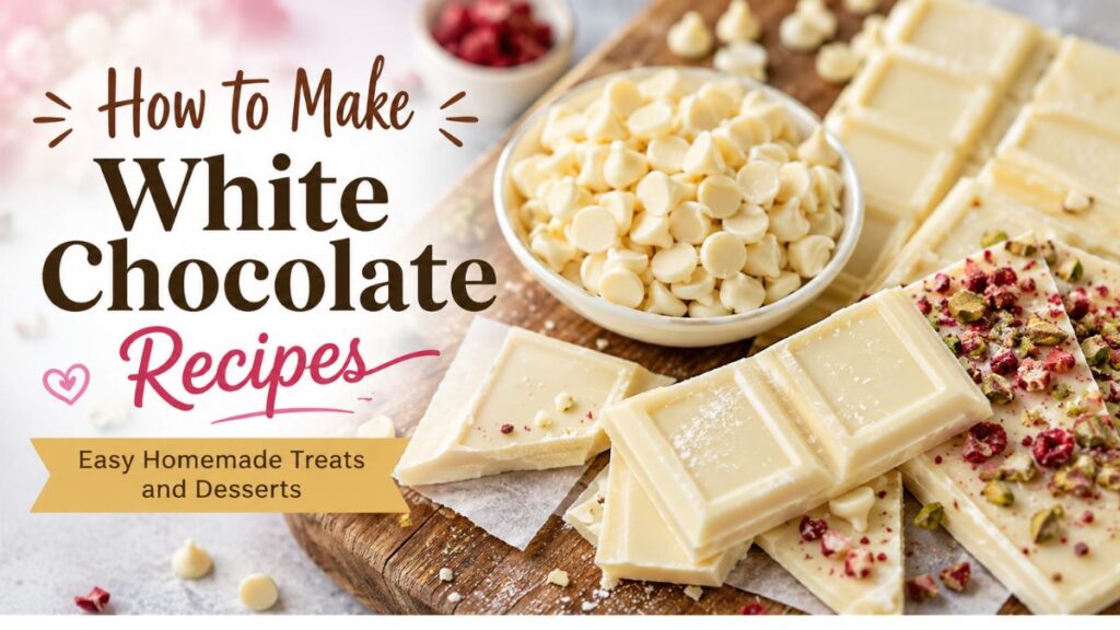 How to make white chocolate recipes with homemade white chocolate bars and bark
