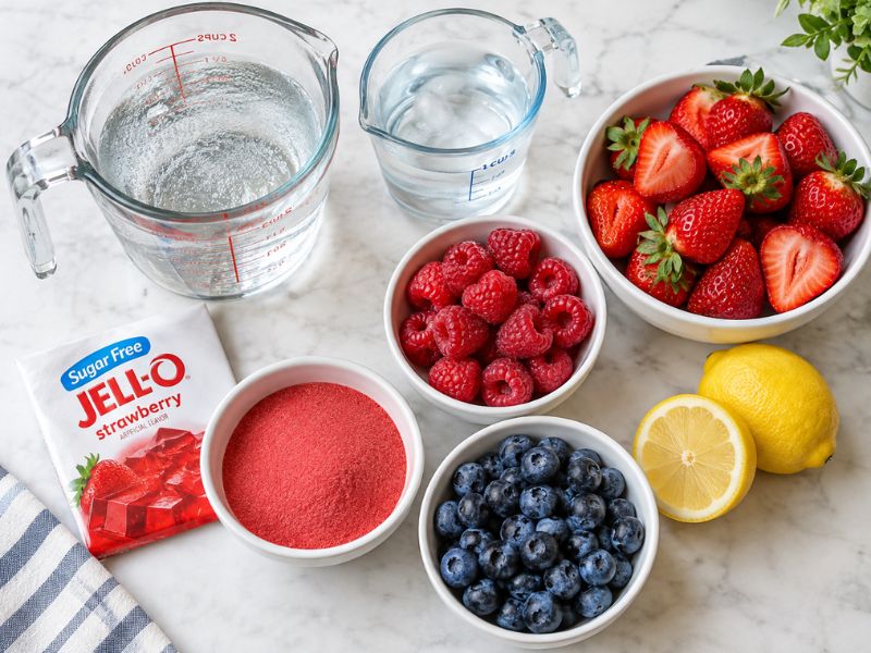 Ingredients for homemade Jello weight loss recipe